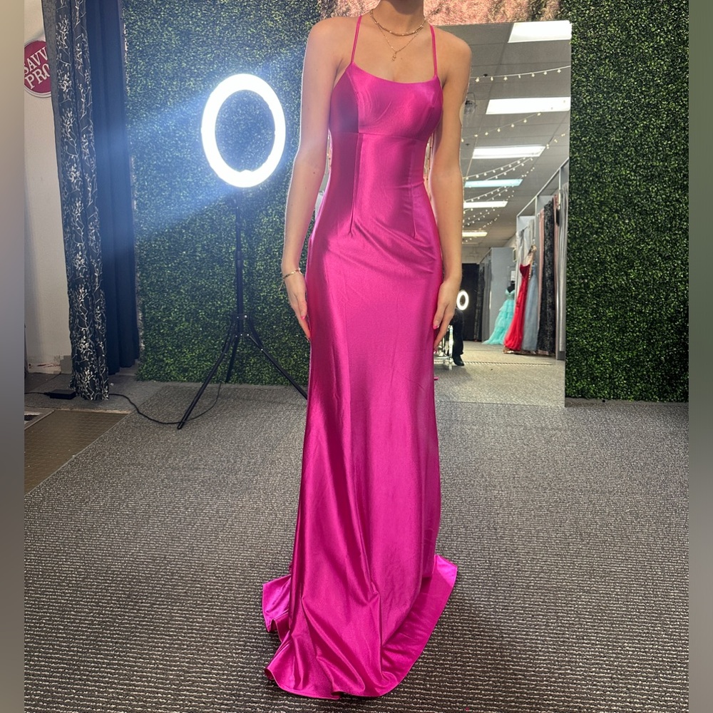 Hot pink prom dress
